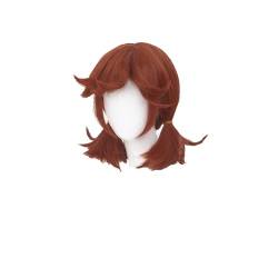 Cosplay Anime Role Play Wig For Identity ⅴ Reddish Brown Double Ponytail Short Hair Heat Resistant Synthetic Wigs von GRACETINA HOO