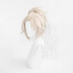 Cosplay Anime Role Play Wig For Identity ⅴLight Blonde Ponytail Short Hair Heat Resistant Synthetic Wigs von GRACETINA HOO