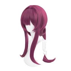 Cosplay Anime Role Play Wig For Kafka Honkai: Star Rail Rose Coloured Ponytail Long Hair Heat Resistant Synthetic Wigs von GRACETINA HOO