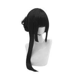 Cosplay Anime Role Play Wig For Lin Arknights Long Black Hair Heat Resistant Synthetic Wigs von GRACETINA HOO
