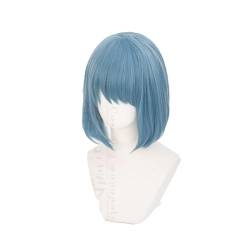 Cosplay Anime Role Play Wig For Miki Sayaka Short Blue Hair Heat Resistant Synthetic Wigs von GRACETINA HOO