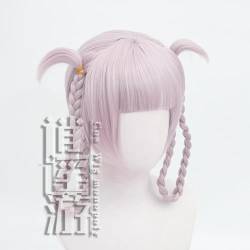 Cosplay Anime Role Play Wig For Nanakusa Nazuna Grey Pink Twisted Short Hair Heat Resistant Synthetic Wigs von GRACETINA HOO