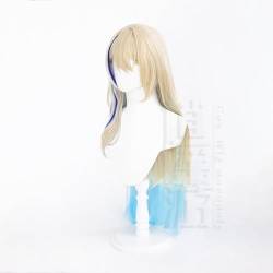 Cosplay Anime Role Play Wig For Serval Honkai: Star Rail Long Blonde Blue Gradient Hair Heat Resistant Synthetic Wigs von GRACETINA HOO