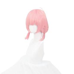 Cosplay Anime Role Play Wig For Vtuber Short Pink Hair Heat Resistant Synthetic Wigs von GRACETINA HOO