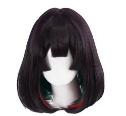 Cosplay Anime Role Play Wig For Xueyi Honkai: Star Rail Short Fuchsia Hair Heat Resistant Synthetic Wigs von GRACETINA HOO