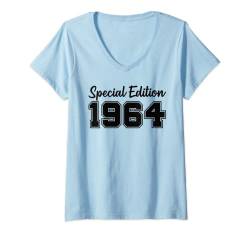 Damen Special Edition Jahrgang 1964 Geburtstag T-Shirt mit V-Ausschnitt von GRAKIMO