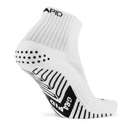 GRAPID Antirutsch Sportsocken für alle Geschlechter. Sportsocken für Herren. Fußballsocken, Laufsocken, Grip Socken, Ultimativer Halt für Athleten - Anklet (EU 38-41, Anklet - Weiß) von GRAPID