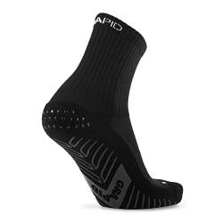 GRAPID Antirutsch Sportsocken für alle Geschlechter. Sportsocken für Herren. Fußballsocken, Laufsocken, Grip Socken, Ultimativer Halt für Athleten - Crew Elite (EU 42-46, Crew Elite - Schwarz) von GRAPID