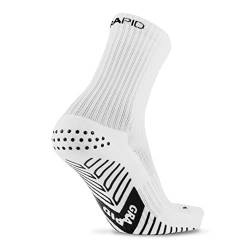 GRAPID Antirutsch Sportsocken für alle Geschlechter. Sportsocken für Herren. Fußballsocken, Laufsocken, Grip Socken, Ultimativer Halt für Athleten - Crew Elite (EU 42-46, Crew Elite - Weiß) von GRAPID