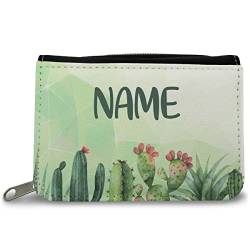 GRAVURZEILE Bedruckte Geldbörse - Kaktus Design - Personalisiert mit Name - Geschenk für Kinder & Teenager für Taschengeld Fahrkarte - für Jungen Mädchen Schüler zum Geburtstag Einschulung von GRAVURZEILE