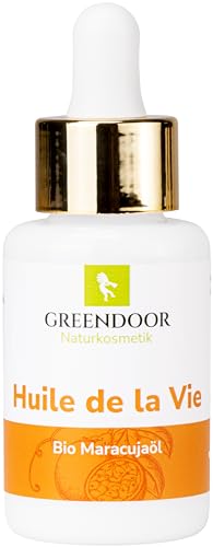 GREENDOOR Bio Maracujaöl kaltgepresst vegan mit Pipette, Körperöl Hautregeneration Skin repair, Gesichtspflege gegen Falten, anti Fältchen Hals Dekolleté, Naturkosmetik 100% Natur von GREENDOOR