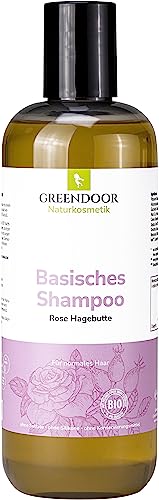 GREENDOOR Bio Natur Shampoo Rose Hagebutte 500ml SPARPACKUNG, normale Haare coloriertes Haar, ohne Silikone Sulfate Parabene, basische Haarpflege Naturkosmetik von GREENDOOR