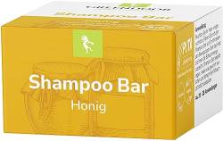 GREENDOOR Bio Shampoo Bar Honig 75g, festes mildes Haarshampoo ohne Palmöl Silikone Sulfate, Naturkosmetik mit Aloe Vera, natürliche Haarpflege für trockenes Haar, unisex von GREENDOOR