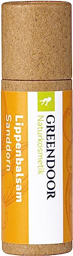 GREENDOOR Lippenbalsam Sanddorn Orange natürlicher Lippenpflegestift plastikfrei, Naturkosmetik mit BIO Jojobaöl, Natur Lippenbalm/Lip-Balm Lippen-Pflege, Schutz gegen trockene Lippen von GREENDOOR