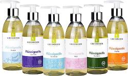 GREENDOOR Natur Flüssigseifen vegan 6er Set 1500ml, Naturseife aus Bio Kokosöl, natürlich ohne Palmöl, biologisch abbaubar, flüssige natürliche Handseife, Seife flüssig von GREENDOOR