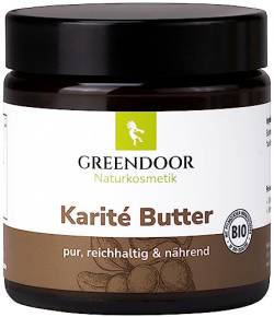 GREENDOOR PUR BIO Sheabutter 120ml, vegan, reine BIO Karité-Butter, Biokosmetik, kaltgepresst organisch zertifiziert, natürlich pflegende Naturkosmetik Natur Hautpflege Shea Butter von GREENDOOR