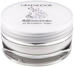 GREENDOOR Silber Creme mit Micro-Silber 50ml vegan, Natur Silbercreme mit Bio Hamamelis & Ginseng für das Gesicht, anti Akne Gesichtspflege natürlich ohne Parabene Silikone, Glastiegel von GREENDOOR