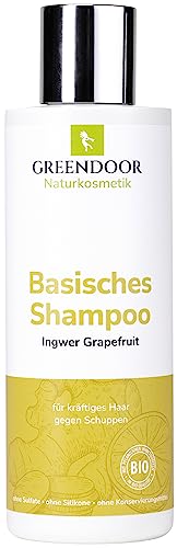 GREENDOOR basisches Natur Shampoo Ingwer Grapefruit vegan 200ml Bio Männer-Shampoo kräftiges Haar natürlich gegen Schuppen, outdoor Haarpflege ohne Silikone Sulfate von GREENDOOR