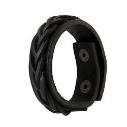 Knöchelarmband Schmuck Herren Cool Klassisch Stil Gestrickt Leder Armreif Punk Armband Manschette Armband von GREENLANS-1