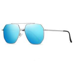GREENTREEN Sonnenbrille Herren, Retro Polarisiert Verspiegelt, UV400 Schutz für Autofahren Reisen Golf Party von GREENTREEN