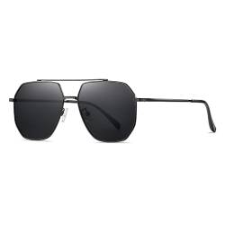 GREENTREEN Sonnenbrille Herren Pilotenbrille, Retro Fahren Fahrerbrille, Polarisiert Verspiegelt, UV400 Schutz für Autofahren Reisen Golf Party von GREENTREEN