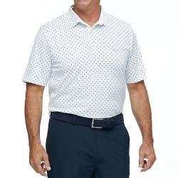 Greg Norman Men's Performance Golf Polo, White Dots (XX-Large) von GREG NORMAN
