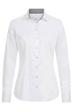 GREIFF Corporate Wear Premium Damen Bluse Lamgarm Regular Fit Weiss Kontrast Grau Modell 65621 Größe 46 von GREIFF