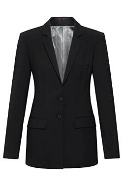 GREIFF Damen-Langblazer RF Premium Regular Fit, 2-Knopf, 2 Pattentaschen, 1 Brustleistentasche, 1 Reißverschluss-Innentasche, Seitenschlitze, Farbe: Schwarz, Größe: 46 von GREIFF