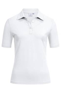 GREIFF Damen Poloshirt Regular Fit, Kentkragen, Knopfleiste mit 3 Knöpfen, Kragen aus Leibware, Farbe: Weiß, Größe: L von GREIFF