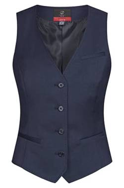 GREIFF Damen-Weste RF Modern 37.5 Regular Fit, 4-Knopf, 2 Leistentaschen, 1 Brustleistentasche, AMF-Handstich, Kurze Seitenschlitze, Stoffrücken, Farbe: Dunkelblau, Größe: 46 von GREIFF