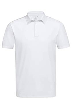 GREIFF Herren Poloshirt Regular Fit, Kentkragen, Knopfleiste mit 3 Knöpfen, Kragen aus Leibware, Farbe: Weiß, Größe: M von GREIFF