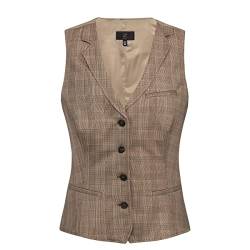 Greiff Damen Weste Gastro Service Line Regular Fit Glencheck Beige Modell 1715 Größe L von GREIFF