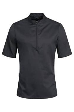 Greiff Gastro Moda Herren Cuisine Premium Kochshirt Halbarm Slim Fit Schwarz Modell 5574 Größe M von GREIFF