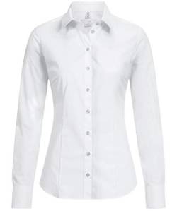 Greiff Größe 32 Corporate Wear Basic Damen Bluse Lamgarm Slim Fit Kent Kragen Weiß Modell 6510 von GREIFF