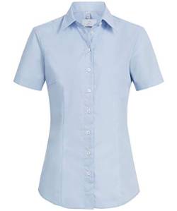 Greiff Größe 34 Corporate Wear Basic Damen Bluse Halbarm Regular Fit Hellblau Modell 6516 von GREIFF