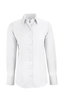 Greiff Größe 34 Corporate Wear Basic Damen Bluse Langarm Regular Fit Weiß Modell 6515 von GREIFF