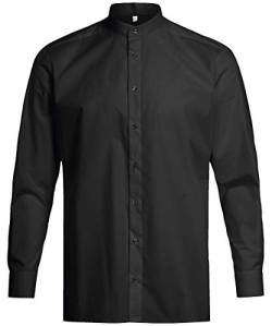 Greiff Größe 37/38 Gastro Moda Service Herren Hemd Regular Fit Langarm Stehkragen Schwarz Modell 6772 1120 von GREIFF