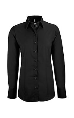 Greiff Größe 38 Corporate Wear Basic Damen Bluse Langarm Regular Fit Schwarz Modell 6515 von GREIFF