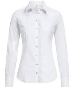 Greiff Größe 40 Corporate Wear Basic Damen Bluse Lamgarm Slim Fit Kent Kragen Weiß Modell 6510 von GREIFF