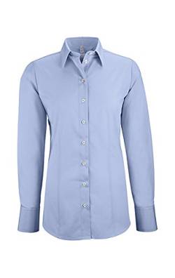 Greiff Größe 40 Corporate Wear Basic Damen Bluse Langarm Regular Fit Hellblau Modell 6515 von GREIFF