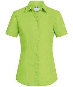 Greiff Größe 44 Corporate Wear Basic Damen Bluse Halbarm Regular Fit Apfelgrün Modell 6516 von GREIFF