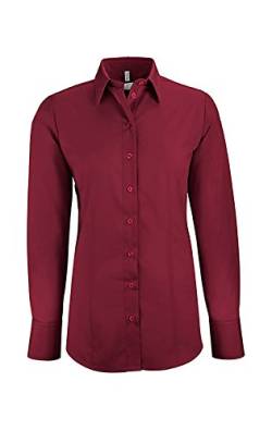Greiff Größe 44 Corporate Wear Basic Damen Bluse Langarm Regular Fit Bordeaux Modell 6515 von GREIFF
