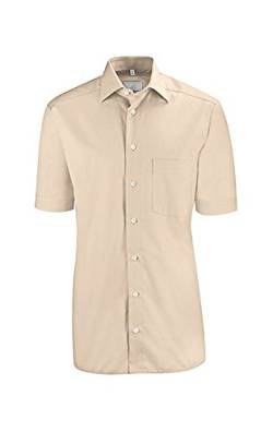 Greiff Größe 45/46 Corporate Wear Basic Herren Hemd Regular Fit Halbarm Beige Modell 6666 von GREIFF