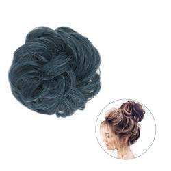 Bun Haarteile 1 STÜCKE Synthetischer Chaotisch Lockiger Gewellter Scrunchie Chignon Mit Gummiband Umwickelt Auf Dem Haar Pferdeschwanz Donut Haarknoten Haarschmuck for Frauen Unordentlich Pferdeschwan von GRFIT