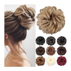 Bun Haarteile Synthetische Dutt-Haarverlängerung, unordentliches Dutt-Haarteil, elastisch, gewellt, lockig, Chignon, Hochsteckfrisur, gefälschte Haargummis, Pferdeschwanz-Verlängerung for Frauen und M von GRFIT