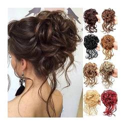 Bun Haarteile Unordentliches Dutt-Haarteil, Haargummi, zerzauste Hochsteckfrisur, elastisches Band, Haarteile, lockige, gewellte Pferdeschwanzverlängerungen, synthetischer Chignon for Frauen und Mädch von GRFIT