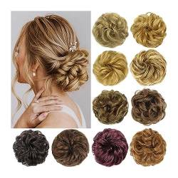 Bun Haarteile Unordentliches Dutt-Haarteil, gewellte, lockige Haargummis, Gummiband, synthetische Chignon-Pferdeschwanz-Haarverlängerungen, dicke Hochsteckfrisur-Haarteile for Frauen Brötchen-Haarteil von GRFIT