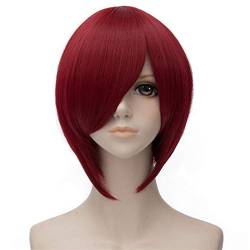 Damen Perücken Männer Kurze Gerade Cosplay Perücken Mit Seitlichem Pony Synthetische Perücke Rosa Rot Schwarz Verfügbar for Frauen Tägliche Party Cosplay Beauty Ladieshair (Color : 10, Size : 12inch von GRFIT