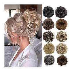 Haarteil Haargummi Hair Bun Extensions Messy Wave Curly Elastic Hair Scrunchies Synthetic Chignon Ponytail Hair Extensions Thick Updo Hairpieces for Women Girls Haarverlängerung (Color : 33) von GRFIT