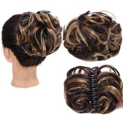 Haarteil Haargummi Krallen-Haarknoten, synthetischer Chignon, Krallenklammer mit befestigtem Haar for Frauen, unordentlicher Clip-in-Haarknoten, zerzaustes Haarteil, lockig Haarteil Hochsteckfrisuren von GRFIT